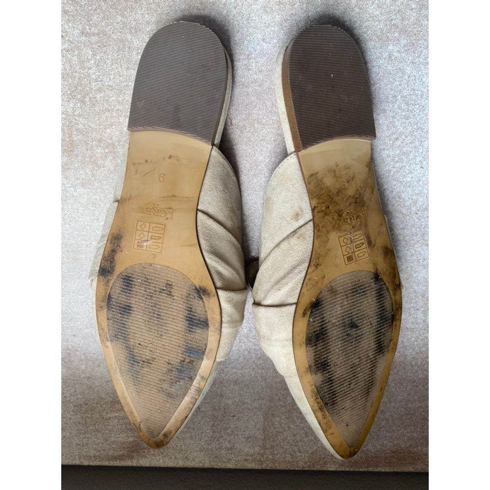J.Crew Pointed Toe Slip-On Loafers Beige Suede Knotted 9 Preppy Coastal Summer - Picture 7 of 8